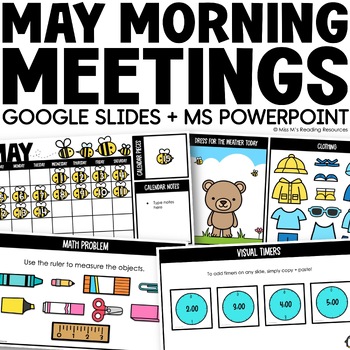 Preview of May Digital Morning Meeting Work Google Slides Activities Digital Calendar Math