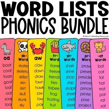 Preview of Phonics Intervention Word Lists CVC Words Digraphs Consonant Blends Review