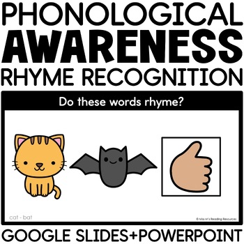 Preview of Phonological Awareness Activities Rhyming Words Digital Slides Rhyme
