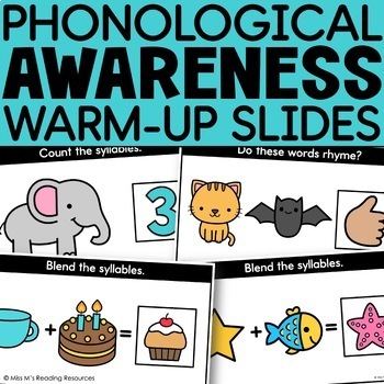 Preview of Phonological Awareness Activities Phonemic Awareness Slides Digital BUNDLE
