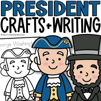 Preview of Presidents Day Activities Craft Coloring Pages and Writing Washington Lincoln