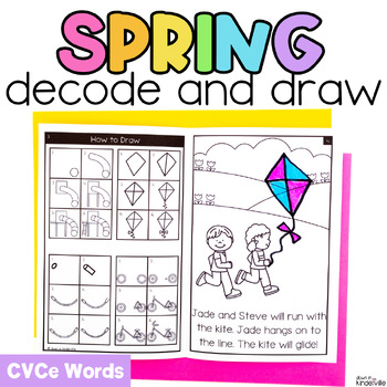 Preview of Spring Decodable Readers CVCe Words | Directed Drawing Books Magic E | SOR