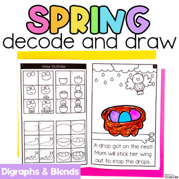 Preview of Spring Decodable Readers Digraphs Blends | Directed Drawing Books | SOR