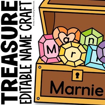 Preview of Spring Name Craft Spring Activity and Bulletin Board Treasure Gem Bulletin Board
