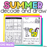 Summer Decodable Readers CVC Words | Decode and Draw Books
