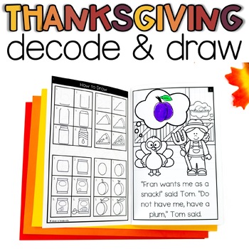Preview of Thanksgiving Decodable Readers Digraphs & Blends | Directed Drawing Books