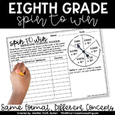 Eighth Grade Spin to Win | Centers for Math Workshop or Practice
