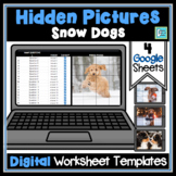 Winter Snow Dog Editable Hidden Picture Digital Worksheet 