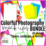 BUNDLE of Bright Colorful Flat Lay Photography Mockups Sto