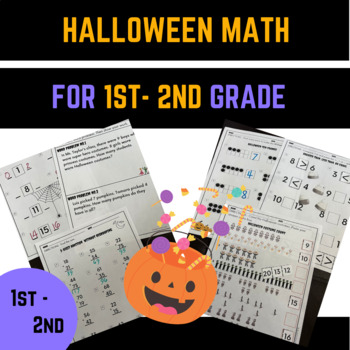 Preview of  HALLOWEEN MATH WORKSHEETS for 1ST-2ND