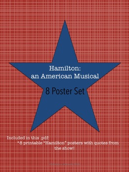 Preview of "HAMILTON" the musical printable set of 8 posters for classroom