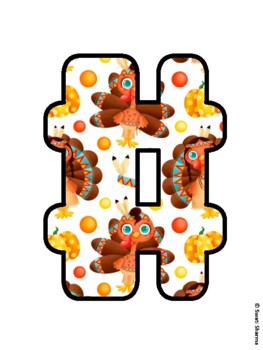 Preview of #HAPPY THANKSGIVING! Thanksgiving Bulletin Board Letters, Fall, November