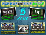 "HIP HOP" & "RAP" 5-Pack Music Bundle (slides, links, game