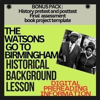 Preview of HISTORICAL BACKGROUND, EDITABLE BOOK REPORT template, WATSONS GO TO BIRMINGHAM