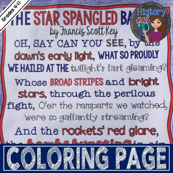 Preview of The Star Spangled Banner Coloring Page