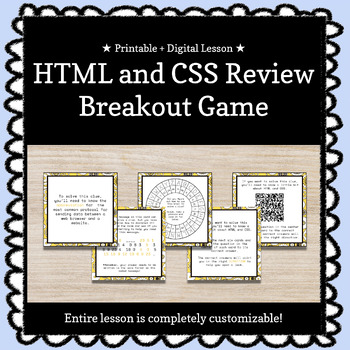 Preview of ★ HTML and CSS Review ★ Digital + Printable Breakout Game