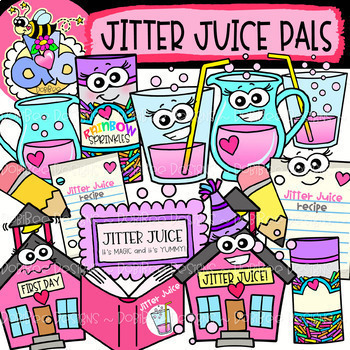 Preview of HUGE FREEBIE! Jitter Juice Pals: Back-to-School Clipart {DobiBee Designs}