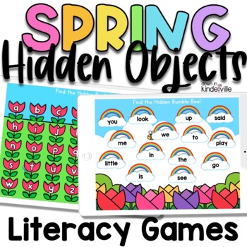 Preview of Digital Literacy Game- Spring Letters, Sight Words, Word Family for Google