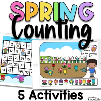Preview of Digital Spring Math Counting, Counting On, Count by 10s, Ordering, Google Seesaw
