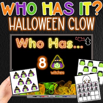 Preview of Halloween GLOW PARTY  Math Game- Numbers 1-20 Number Sense | Glow Day