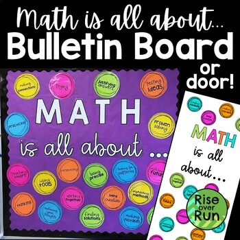 Preview of Math is all about... Door Decoration or Bulletin Board