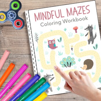 Preview of Mindfulness Activities Book with Mazes & Grounding Prompts