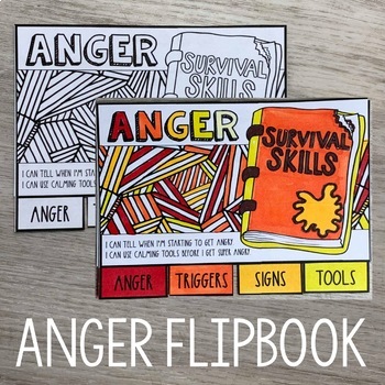 Preview of Anger Management Mini Flipbook for grades 4-8