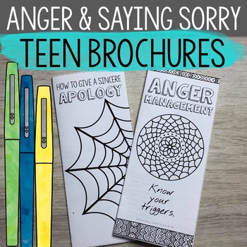 Preview of Anger Management & Apologizing Brochures for High School