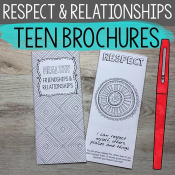 Preview of Healthy Relationships and Respect Brochures for Middle and High School