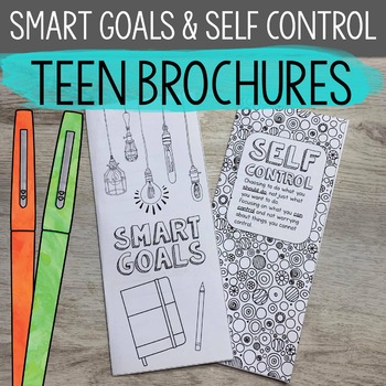 Preview of SMART Goals & Self-Control Brochures for High School