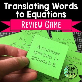 Preview of Writing Equations for Word Problems Game Cards