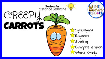 Preview of {Halloween} Creepy Carrots Reading Comprehension Digital Resources Morning Work