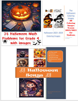 Preview of “Halloween Extravaganza Bundle: Songs, Art, and Math Activities + 1 bonus