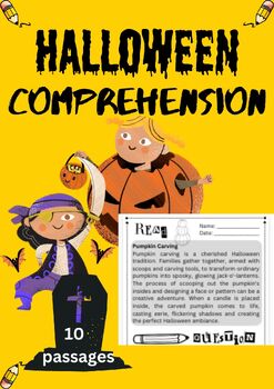 Preview of "Halloween Fun Comprehension Book for Grade 2,3,4,5" Reading Assessment