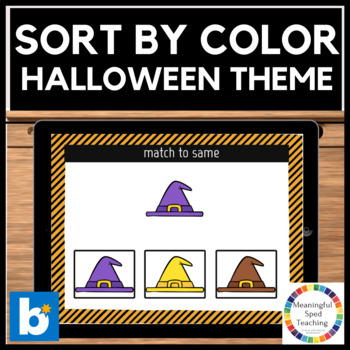 Preview of  Halloween Life Skills Color Identification | Sort by Color | Boom Cards™