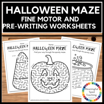 Preview of  Halloween Mazes: Fine Motor and Pre-Writing Printable Worksheets 