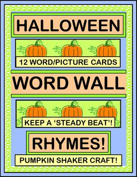 Preview of "Halloween Word Wall Rhymes!" - Word Work Game and Craft