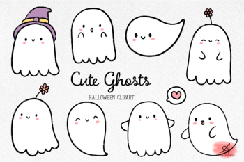 ้Halloween cute ghost clipart by ArvinDesigns | TPT