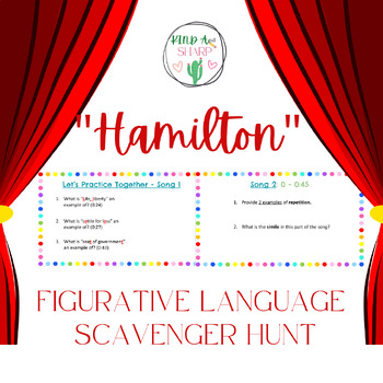 Preview of "Hamilton" Figurative Language Scavenger Hunt