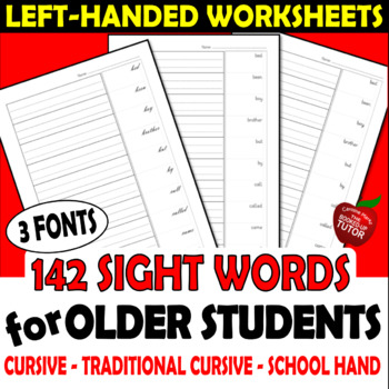 left handed cursive handwriting practice worksheets teaching resources tpt