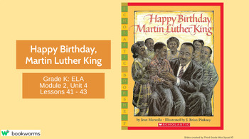 Preview of "Happy Birthday, MLK Jr." Google Slides- Bookworms Supplement