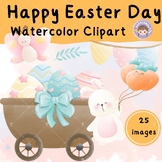 Watercolor Easter Day Clip Art