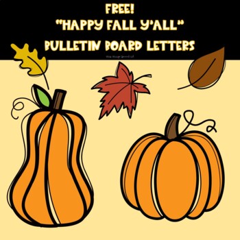 Preview of "Happy Fall Y'all" bulletin board letters