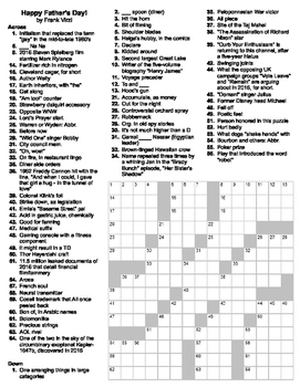Happy Father s Day crossword puzzle by Frank Virzi TPT