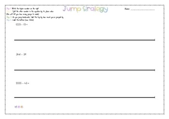 hard subtraction jump strategy worksheets by miss britten s classroom