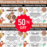 Harmony Day Collaborative Coloring Poster Bundle: 4 Vibran