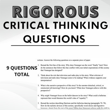 harrison bergeron critical thinking questions