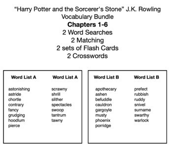 Preview of “Harry Potter and the Sorcerer's Stone” J.K. Rowling  Vocab Bundle Chapters 1-6