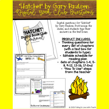 Hatchet Book Club Journal with Questions by Falling In Love With