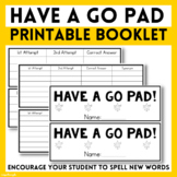 'Have a Go Pad'  Spelling Practice Printable Booklet
